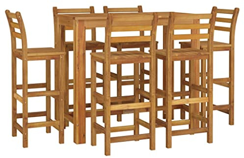 vidaXL 7-TLG. Gartenbar-Set Massivholz Akazie