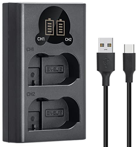 Tengdaxing EN-EL15/EL15a/EL15b/EL15c Chargeur de batterie double pour Nikon Z6, Z7, D7500 D7000, D7100, D7200, D500, D600, D610, D750, D780, D800, D810, D8810. , D8500 Caméras