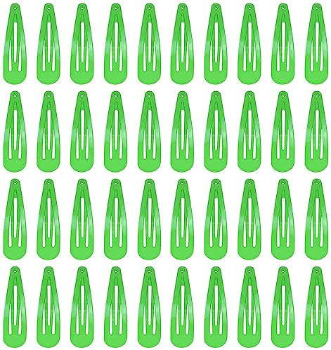 DAZISEN 40 Pack Hair Clips For Girls Metal Snap Kids Barrettes Women'S Hair Accessories，Colorful Candy Lovely Simple Hairstyle Clips，Green