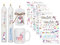 Sugeru 6 PCS Kerzentattoo (200+ Muster),Wassertransferdruck |wasserschiebefolie kerzen | Kerzenfolie | kerzenaufkleber sticker |Kerzen dekorieren | Happy Birthday (Geburtstagsthema - Einhorn)