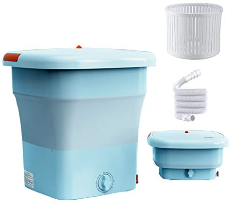 MKYOKO Machine a Laver Portable, Pliable, Mini Lave Linge, pour Camping, Camping-Car, Voyage, Petits Espaces (Color : Blue)