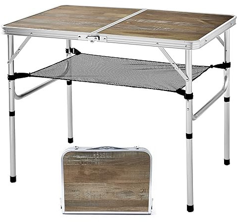 YUFIFAIRY Campingtisch aus Aluminium, tragbar, leicht, faltbar mit 2 verstellbaren Höhen, für drinnen und draußen, 2 Höhen (2 Höhen), 91,4 cm L x 61 cm B
