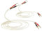 2 Pack 14 AWG OFC Speaker Cable with Pin Banana Plugs, Craft-made HiFi 1.5m/4.9Ft White Square Speaker Wire With Gold-plated Banana Plugs, Speaker Cable for Hi-Fi & Home Audio System, Amp, subwoofer