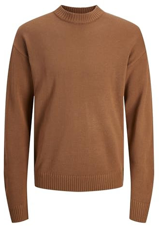 JACK & JONES Jersey de Punto Jjejack con Cuello Redondo para Hombre, Mocha Bisque, M