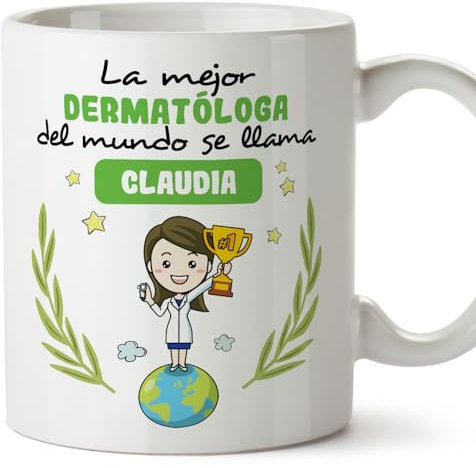 MUGFFINS Tazas Personalizadas para DERMATÓLOGA mujer - En Español - Eres Mejor del Mundo - 11 oz / 330 ml - Regalo Personalizable original y divertido