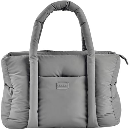 BÉABA, Wickeltasche Bebe, Ultra praktisch, 10 Innen- und Außentaschen, integrierte Kinderwagenbefestigung, herausnehmbare Wickelunterlage, Kühltasche, Tasche Paris Puffy, Eisbraun