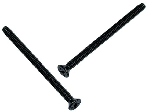 Adiyer Lot de 40 vis de sortie extra longues noires de 15,2 à 81,3 x 5,1 cm pour rallonge de prise électrique et prise électrique en acier inoxydable 304