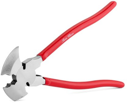 Bates- Fencing Pliers, 10.8 Inch, Red, Multi Tool Fence Pliers, Fence Tools