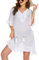 AI'MAGE Strandkleid Damen Bikini Cover Up Strandponcho Sommer Strand Tunika Strandurlaub Badeanzug Casual Weiß XXL