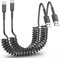 Coiled USB C Cable[0.3-1M, 2Pack], Type C Cable for Car USB A to USB-C Lead 3A Fast Charging Cord for Samsung Galaxy S24 S23 S22 S21 S20 S10 S9 S8 Plus Note 10 9 8, Google Pixel, Huawei