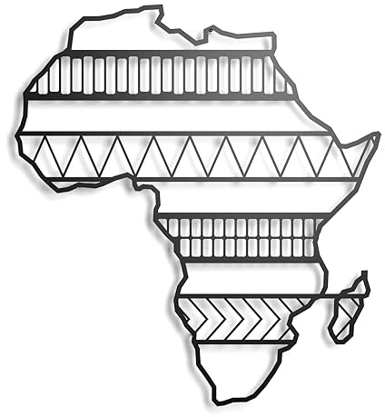Afrikanische Landkarte, Metallwandskulptur, Deko-Element, Wanddekoration, Erinnerung an den Kontinent, Souvenir, Poster, Afrikanisches Poster, Afrikanischer Kontinent, Geschenk für Freunde