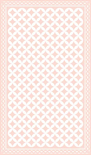 DobleUve Estudio Tapis Vinyle 21 | Rose | 100x150 cm | Tapis Cuisine | Tapis de Salon Antidérapant Antifongique Ignifuge | Tapis Enfants | Tapis Bain PVC | Tapis PVC