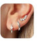 FUNEIA Ohrringe Silber 925 /14K Vergoldet Damen Klein Creolen Ohrstecker Silber Gold Set mit Zirkonia Stapelbar Wasserfest Stecker Hypoallergene Goldene Ohrringe Mehrere Piercings Ohrlöcher Schmuck