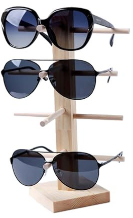 CTForest Présentoir à Lunettes en Bois, Présentoir à Lunettes Simple, Adapté pour Présenter des Lunettes de Soleil et Ranger des Lunettes (en bois)
