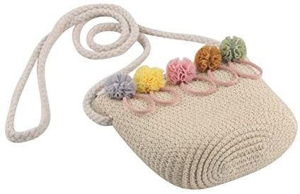WOONEKY Handgefertigte Gewebte Tasche Sommerhut Mädchen Gewebte Tasche Gewebte Umhängetasche Halloween-kostüme Für Mädchen Strohhut Kleine Frisch Gewebte Tasche Bambus Beige
