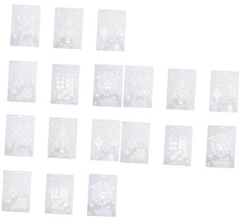 VILLCASE 18 Stk Sprühvorlage Baumschablonen zum Malen Weihnachtsschablonen zum Basteln lametter christbaum weihnachtsbaumm dekoring decor Hohlschablone weihnachtsmalerei vorlage Weiß