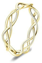 Whoiy Hochzeitsringe Gelbgold Damen 585 Echt Gold, Verlobung Ringe Zart Ohne Steine Eheringe für Frauen Größe 48 (15.3)