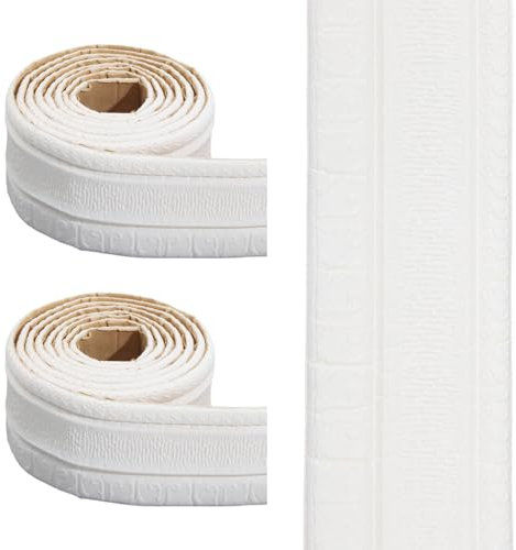 GLOBLELAND 2 rouleau de Bordure en Mousse Flexible Autocollante 90.6 × 3.15 bordure de Papier Peint Décorative 3D Autocollante pour Décoration de Maison et D'Hôtel