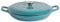 Argon Tableware 2.3L Shallow Cast Iron Casserole Dish with Self-Basting Lid - Teal Ombre - 1x Induction Hob Cooking 2.43QT Dutch Oven Bread Baking Serving Roasting Stew Stock Pot Cookware Pan