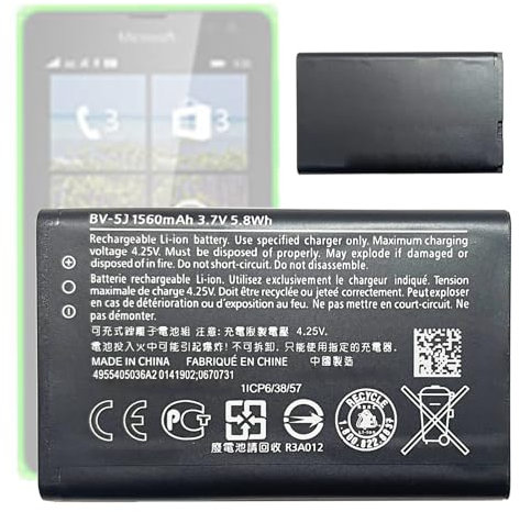 Aousavo BV-5J Replacement Battery BV-5J Compatible with Microsoft/Nokia Lumia 532, 435 Mobile Phone Smartphone Phone