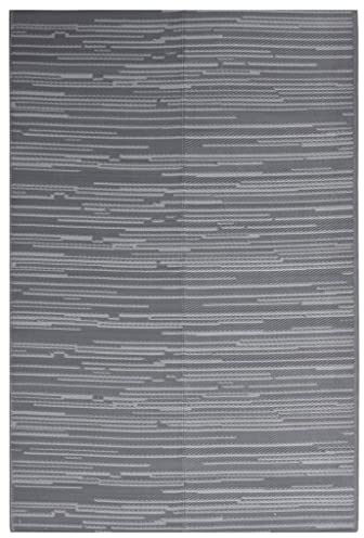 Myheimly Outdoor-Teppich ARAKIL Anthrazit 140x200cm Terrassenteppich Küchenteppich Außenteppich Indoor Balkon Terrasse Flur Küche Bad PP Anthrazit