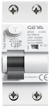 QIUSHIBO Disjoncteur Disjoncteur différentiel électromagnétique de Type AC AC 2 pôles 25A 40A 63A 100A 30mA 100mA 300mA Disjoncteurs(2P 63A,300mA)