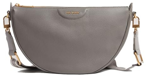 Ted Baker Umhängetasche Schultertasche Essina Webbing Leather Half Moon Crossbody Bag Mid - Grey grau