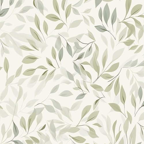 AMIGO Tapete Selbstklebende Fototapete Wandpapier Blume Folie Dekorfolie Möbelfolie Klebefolie Pflanzen Laub Blumen Design Vintage Wanddeko Wandtapete Wohnzimmer Schlafzimmer 44x1000cm