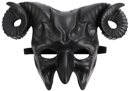TBloevwlh Falten Katzen Maske Halloween Cosplay Mann Karneval Latex Für Horn Fasching Horror Atmungsaktive Festa Braun Gesichtsmaske Unisex Alte Gruselige Pferd Realistische Gruseliger Und