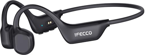 IFECCO Bone Conduction Headphones Bluetooth 6.0, IP67 Waterproof Open-Ear Wireless Sports Headphones with Magnetic Charging, 26g Ultra-Light, 10H Playtime & Dual Connectivity for Running, Cycling, Gym