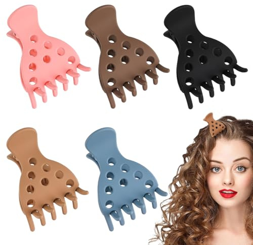 THQAE 5 Pcs bali curls, Haarvolumen-Clips, Ansatzclips für lockiges Haarvolumen und Krallenclips für dickes Haar, Ansatzlifter für federnde Locken, Haaransatzlifting-Clips ohne Knickfalten