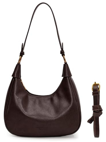Mabecol Umhängetasche Damen Klein, PU Leder Schultertasche, Mini Handtasche | Y2K Hobo Bag, Retro Crossbody Tasche Damen Mit Zwei Abnehmbaren Riemen Für Alltag, Freizeit, Party Und Shopping