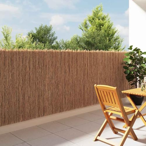 Clôture de riz - 600 x 100 cm - En bois naturel - Brise-vue - Protection contre le vent - Panneaux de clôture durables pour l'extérieur - Style tropical - Décoration de jardin