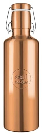 soulbottles Edelstahl-Trinkflasche 750 ml copper • schillerndes Kupfer-Design• 100% plastikfrei, federleicht & bruchfest • Geeignet für Kohlensäure & Spülmaschine • für Reisen, Sport und Alltag