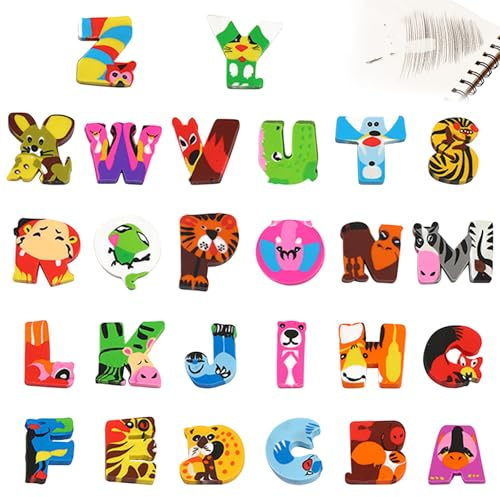 26 Stück Radiergummi Kinder - Lustige Tierische A-Z Buchstaben Knetradiergummi | Perfekte Kleinigkeiten & Mitbringsel für Kindergeburtstag, Schule & Kindergarten