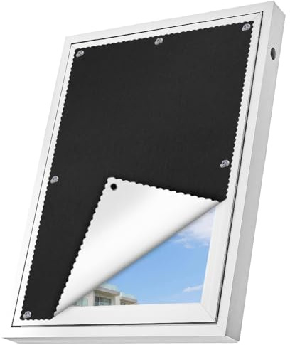 Alaoo Roof Windows Blackout Curtains, Roof Window Sunshade Unsealed Style Easy Fit Suitable for Home and Office, Window Sunshade Blind No Drilling with Suction Cups, B96 x H100cm