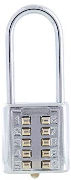 Ecentaur Bouton Cadenas poutres Longues à Combinaison Serrure de Code pour Bagages Locker Casier Gym 4 Digit