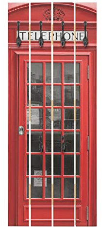 Bilderwelten Wandgarderobe Echtholz Paneel - Telephone - Haken schwarz - Hoch 100 x 40cm