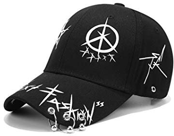XibeiTrade Unisex Graffiti Baseball Cap Hiphop Schwarz Weiß Hut Mode für Männer Frauen