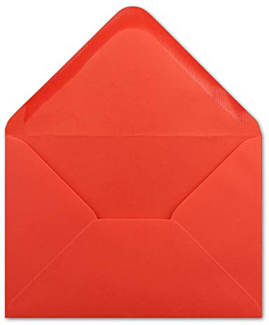 50 DIN C5 Briefumschläge Rot - 16,2 x 22,7 cm - 100 g/m² Nassklebung spitze Klappe - aus der Serie COLOURS-4-YOU Glüxx-Agent