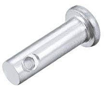 sourcing map 20 Stück Steckbolzen Einloch Flachkopf Gabelkopfstifte, 6mm X 16mm Splintstift Verzinkung Massiver Stahl Lochbolzen