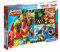 Clementoni 25258 Supercolor Power Players – Puzzle 3 x 48 Teile ab 4 Jahren, buntes Kinderpuzzle mit besonderer Leuchtkraft & Farbintensität, Geschicklichkeitsspiel für Kinder