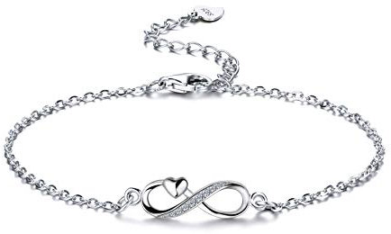 F.ZENI Damen Armband 925 Sterling Silber Unendlichkeit Armband Funkeln Kubisches Zirkonia Liebe für Immer Armbänder für Frauen Mädchen Schmuck Geschenk mit Geschenkbox