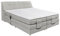 Stella Trading CARPINO Boxspringbett 180x200 elektrisch verstellbar, Silber - Bequemes Doppelbett mit dekorativer Steppung & Komfortschaum Topper - 180 x 110 x 234 cm (B/H/T)