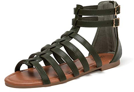 katliu Verano Sandalias Romanas de Mujer Gladiador Sandalias Verde 37
