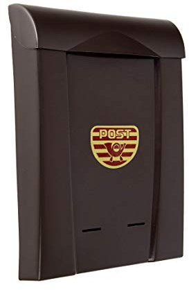 ADGO Post Letter Box Plastique Monté Résistant aux Intempéries et à la Rouille à L'extérieur à L'intérieur de la Boîte aux Lettres (A4, Marron)