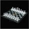Rich Taste 32 Pieces Glass Traditional Chess Set with Transparent Glass Board and Clear glass chess pieces Party Fun Game Gift (Medium 25 x 25 cm)