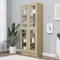 Tidyard Vitrine Cabinet Book Cabinet Display Storage Shelving Unit Home Organiser Furniture Sonoma Oak 82.5x30.5x185.5 cm Chipboard