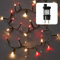 hellum LED Lichterkette Außen, 100 LED rot & kaltweiß auf 1,98m beleuchteter Länge, Cluster Lichterkette für innen & außen, Kaltweiß & Rot mit Timer, Valentinstag Dekoration <59 lm 577518