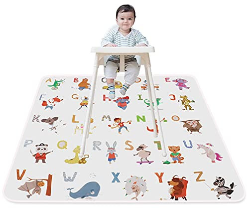 CASKIE Hochstuhl-Spritzmatte Baby, 51 rutschfeste Große Unterlage Bodenschutz für Hochstuhl Splat/Splash Mat 130 x 130cm